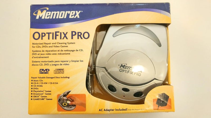 Memorex OptiFix Pro Motorized CD/DVD Scratch Repair Kit for CD/DVD Music, Movies, Game Discs - Image 1